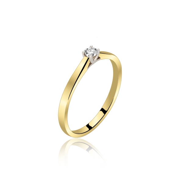 Pierścionek Złoty Z Brylantem 0,10ct RS0442