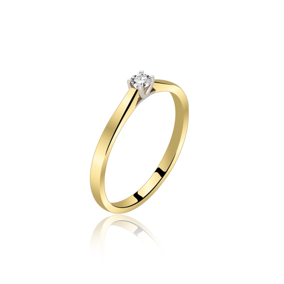 Pierścionek Złoty Z Brylantem 0,10ct RS0442