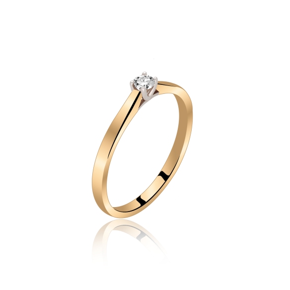 Pierścionek Złoty Z Brylantem 0,10ct RS0442