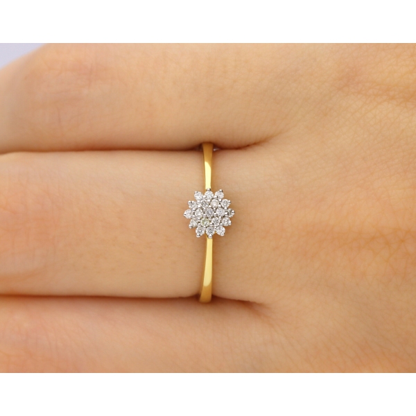 Pierścionek Złoty Z Brylantami 0,12ct RSK0819