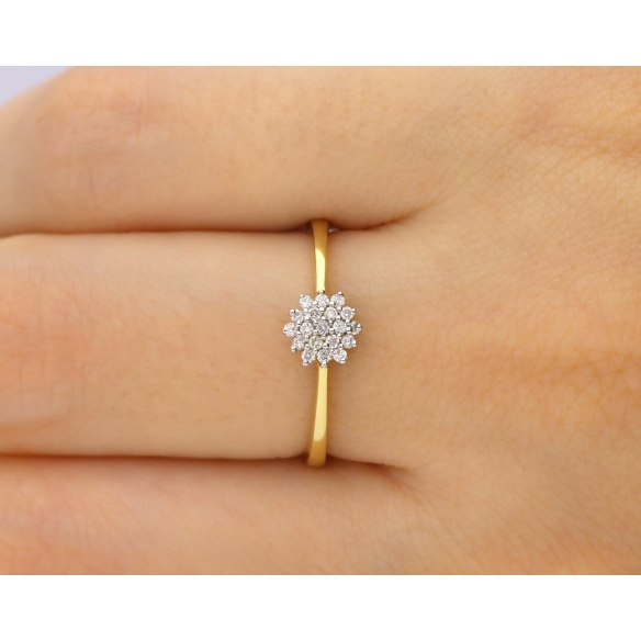 Pierścionek Złoty Z Brylantami 0,12ct RSK0819