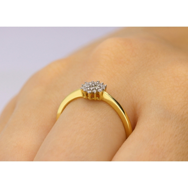 Pierścionek Złoty Z Brylantami 0,12ct RSK0819