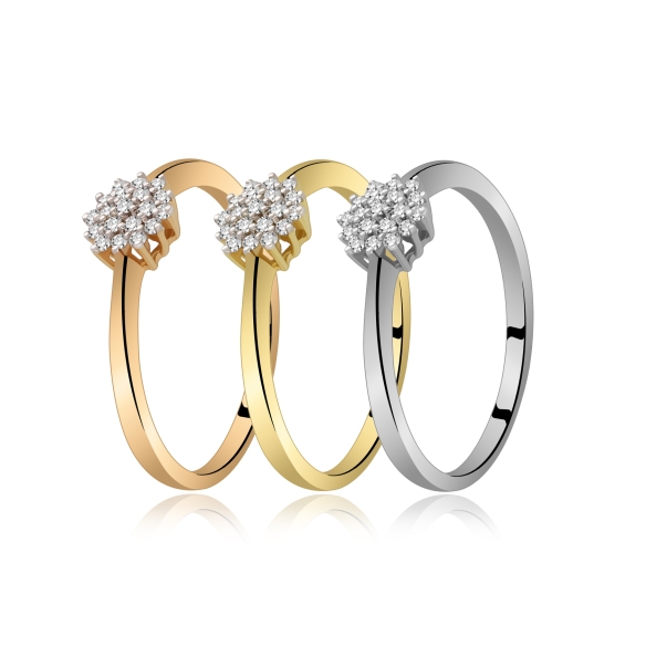 Pierścionek Złoty Z Brylantami 0,12ct RSK0819