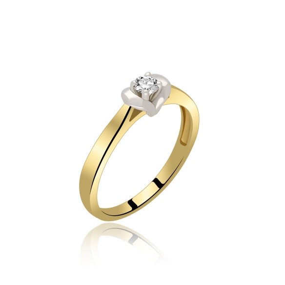 Pierścionek Złoty Z Brylantem 0,10ct RS0124