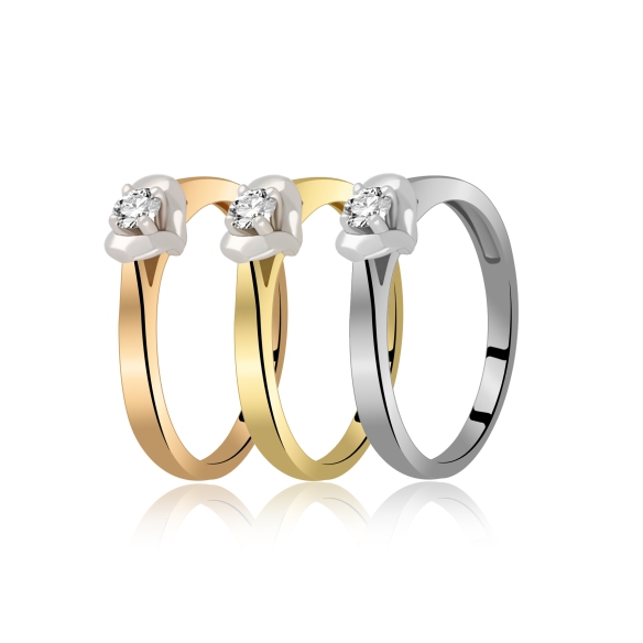 Pierścionek Złoty Z Brylantem 0,10ct RS0124