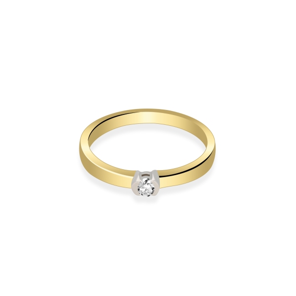Pierścionek Złoty Z Brylantem 0,10ct RS0293