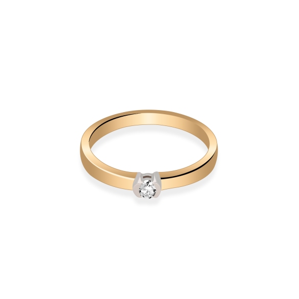 Pierścionek Złoty Z Brylantem 0,10ct RS0293