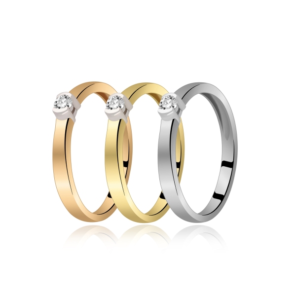 Pierścionek Złoty Z Brylantem 0,10ct RS0293