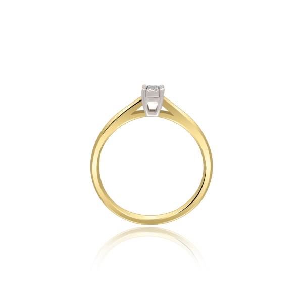 Pierścionek Złoty Z Brylantem 0,06ct RSVD003