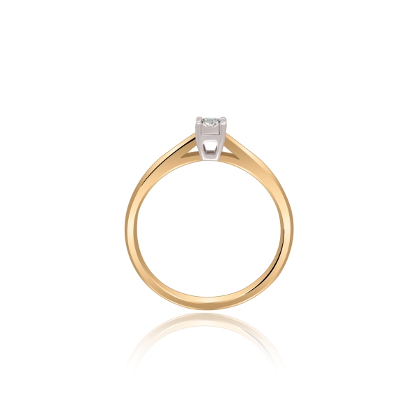 Pierścionek Złoty Z Brylantem 0,06ct RSVD003