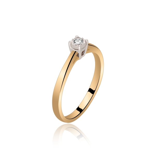Pierścionek Złoty Z Brylantem 0,06ct RSVD003