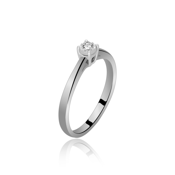 Pierścionek Złoty Z Brylantem 0,06ct RSVD003