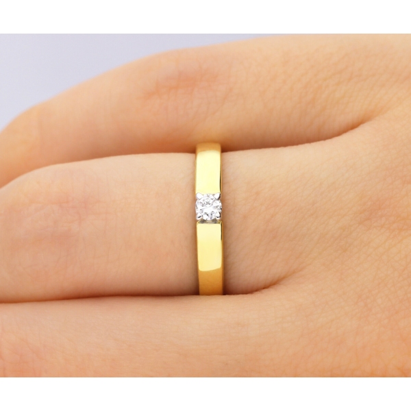 Pierścionek Złoty Z Brylantem 0,10ct RS0361