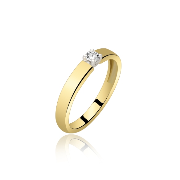 Pierścionek Złoty Z Brylantem 0,10ct RS0361