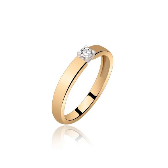 Pierścionek Złoty Z Brylantem 0,10ct RS0361