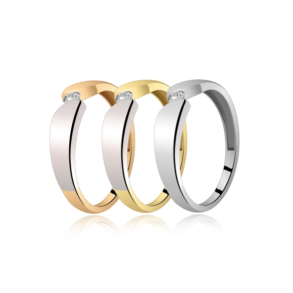 Pierścionek Złoty Z Brylantem 0,06ct RS0018