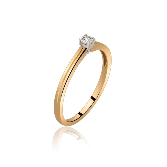 Pierścionek Złoty Z Brylantem 0,08ct R50341YW
