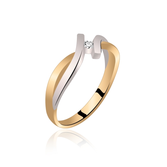 Pierścionek Złoty Z Brylantem 0,04ct RS0010