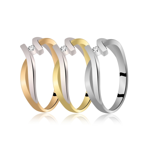 Pierścionek Złoty Z Brylantem 0,04ct RS0010