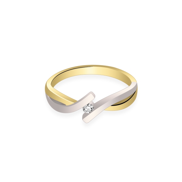 Pierścionek Złoty Z Brylantem 0,04ct RS0010