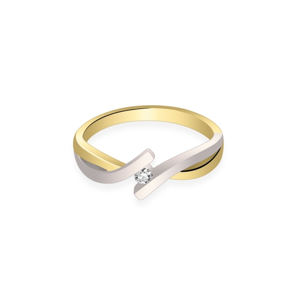 Pierścionek Złoty Z Brylantem 0,04ct RS0010