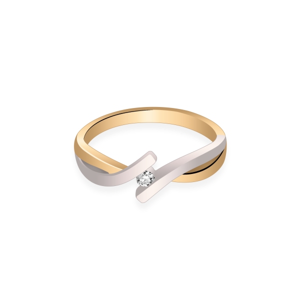 Pierścionek Złoty Z Brylantem 0,04ct RS0010