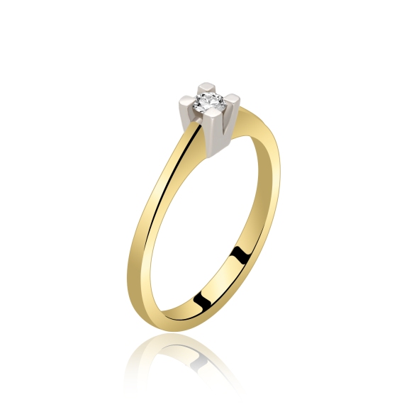 Pierścionek Złoty Z Brylantem 0,10ct RS0416