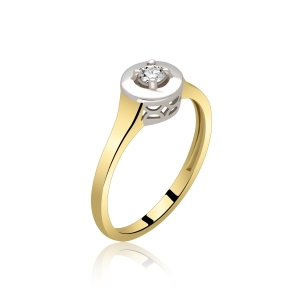 Pierścionek Złoty Z Brylantem 0,10ct RS0036