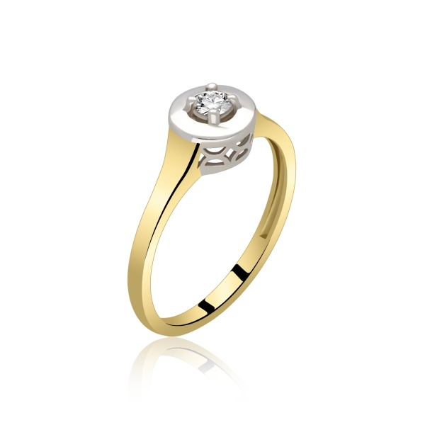 Pierścionek Złoty Z Brylantem 0,10ct RS0036