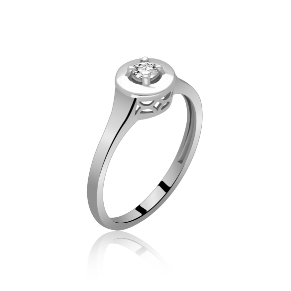 Pierścionek Złoty Z Brylantem 0,10ct RS0036