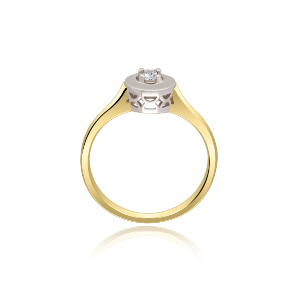 Pierścionek Złoty Z Brylantem 0,10ct RS0036