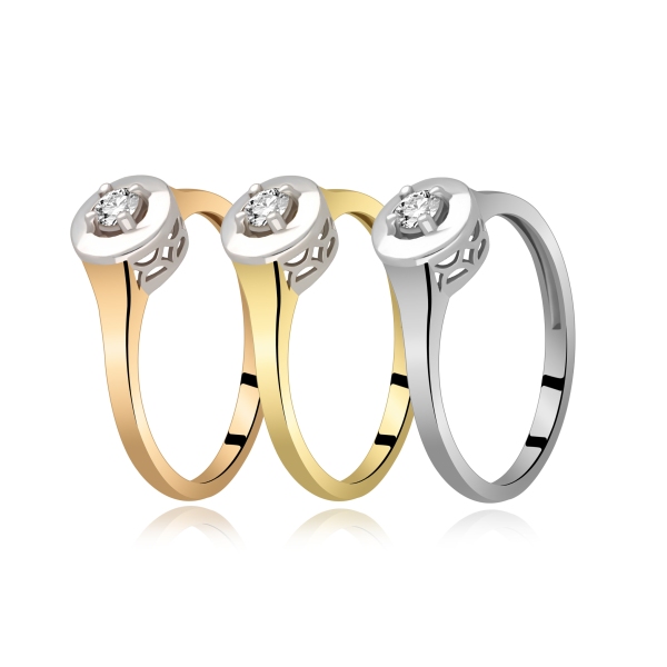 Pierścionek Złoty Z Brylantem 0,10ct RS0036