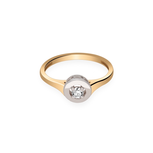 Pierścionek Złoty Z Brylantem 0,10ct RS0036