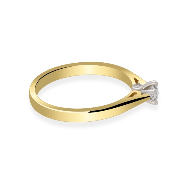 Pierścionek Złoty Z Brylantami 0,17ct RS0406