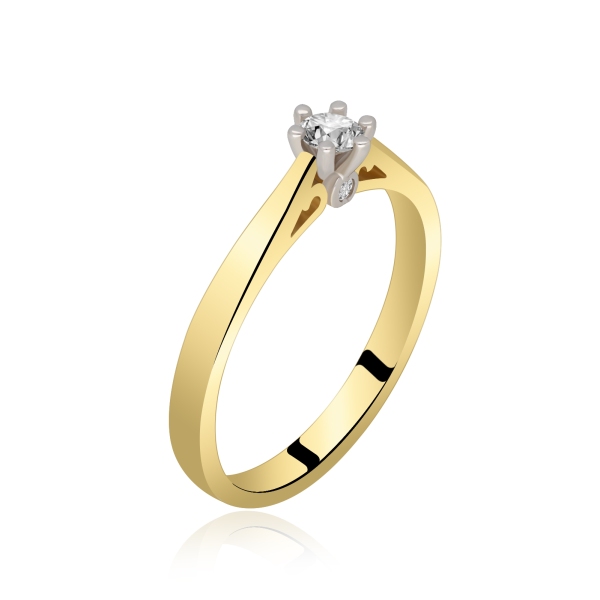 Pierścionek Złoty Z Brylantami 0,17ct RS0406