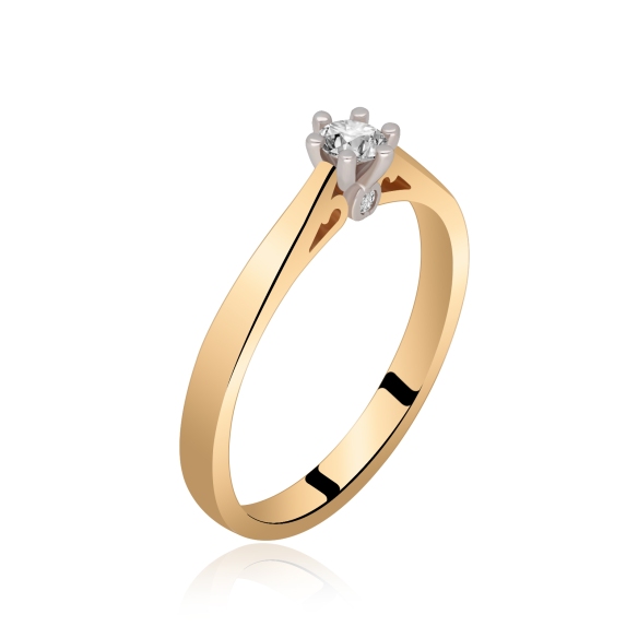 Pierścionek Złoty Z Brylantami 0,17ct RS0406