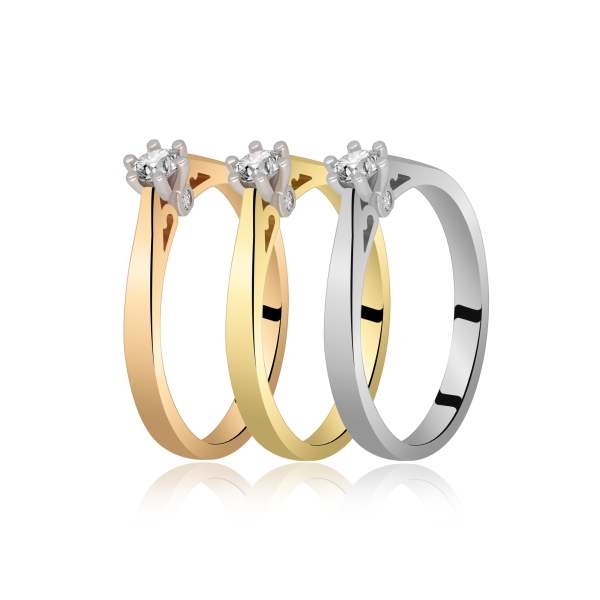 Pierścionek Złoty Z Brylantami 0,17ct RS0406