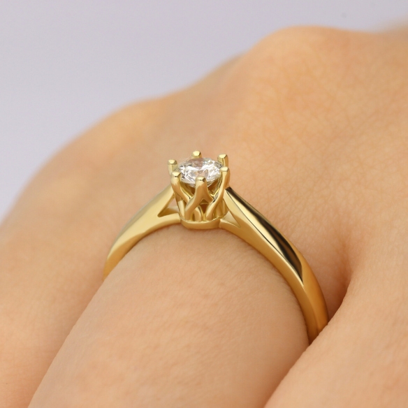 Pierścionek Złoty Z Brylantem 0,25ct RS0909