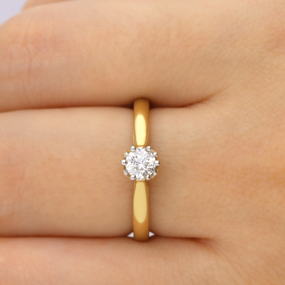 Pierścionek Złoty Z Brylantami 0,32ct RSTB58