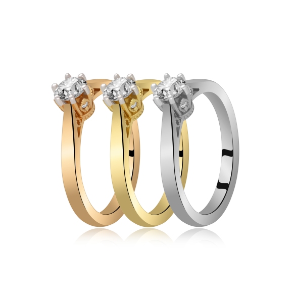 Pierścionek Złoty Z Brylantami 0,32ct RSTB58