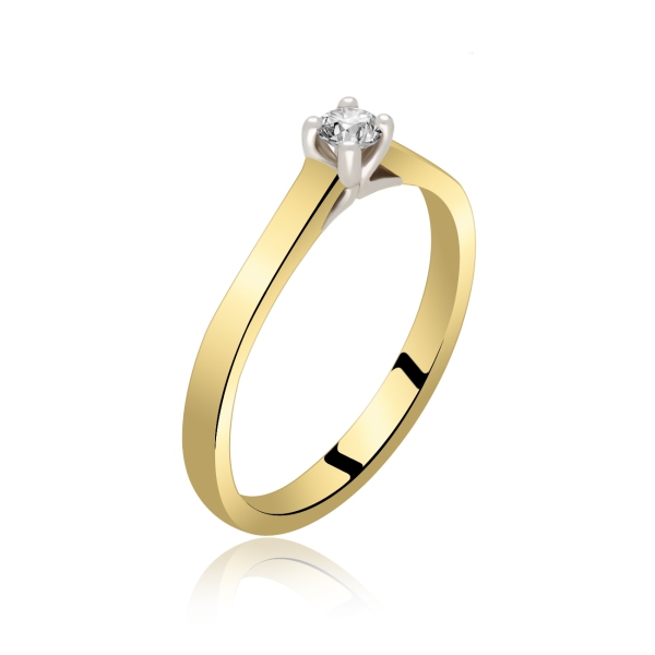 Pierścionek Złoty Z Brylantem 0,10ct RS0138