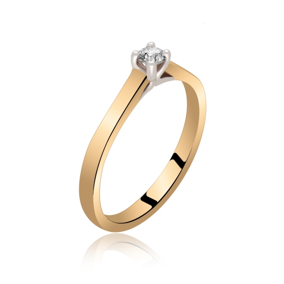 Pierścionek Złoty Z Brylantem 0,10ct RS0138