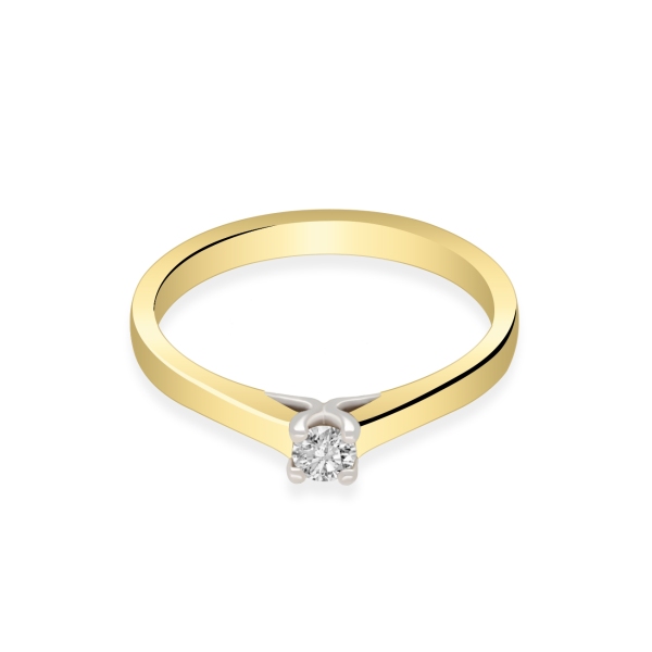 Pierścionek Złoty Z Brylantem 0,10ct RS0138