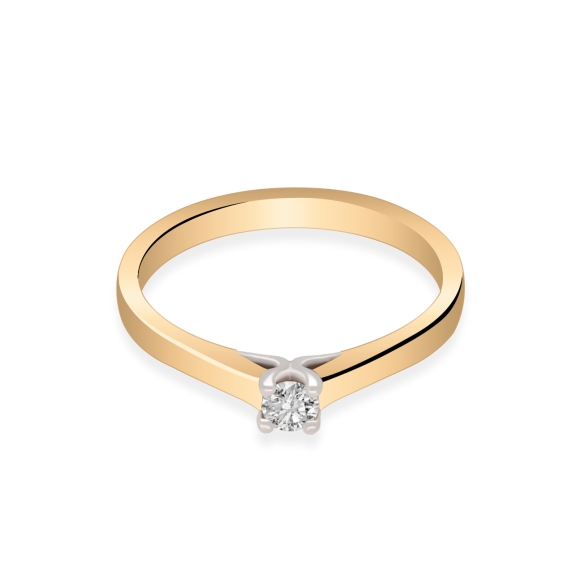 Pierścionek Złoty Z Brylantem 0,10ct RS0138