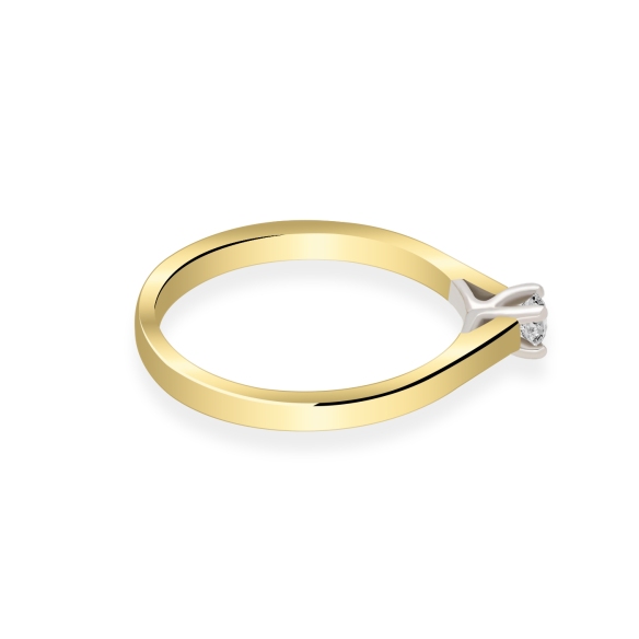 Pierścionek Złoty Z Brylantem 0,10ct RS0138
