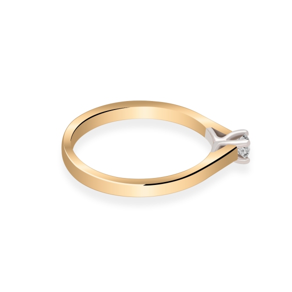 Pierścionek Złoty Z Brylantem 0,10ct RS0138