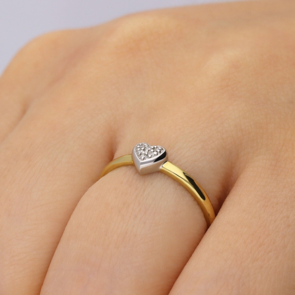 Pierścionek Złoty Z Brylantami 0,03ct  RS0065