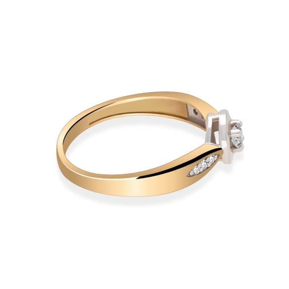 Pierścionek Złoty Z Brylantami 0,12ct RS0097