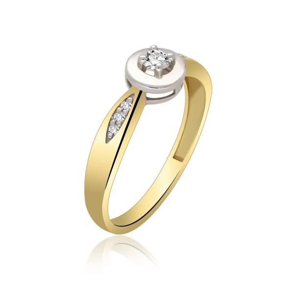 Pierścionek Złoty Z Brylantami 0,12ct RS0097