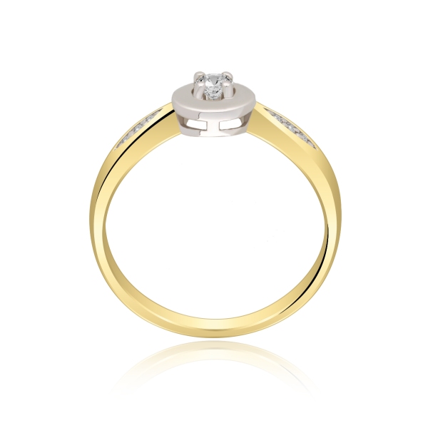 Pierścionek Złoty Z Brylantami 0,12ct RS0097